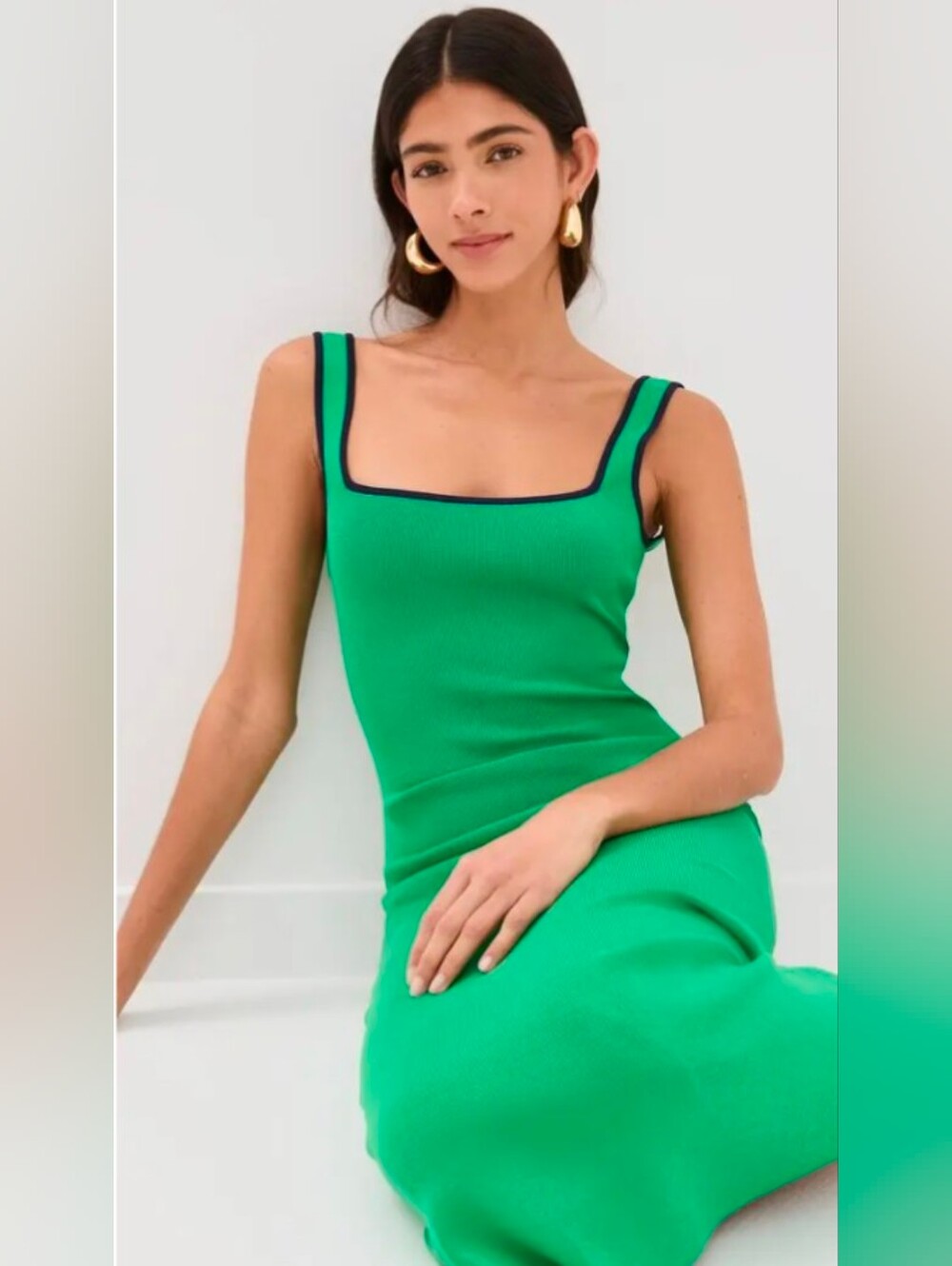 Staud Paityn Sleeveless Fitted Midi Sweater Dress - XS